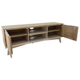 NNEDSZ Tyler 166cm ETU Entertainment TV Unit 2 Door Solid Acacia Timber Brushed Smoke
