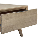NNEDSZ Tyler 130cm Coffee Table 2 Drawer Solid Acacia Timber Brushed Smoke