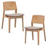 NNEDSZ Emilio 2pc Set Dining Chair Fabric Seat Scandinavian Style Solid Ash Wood Oak