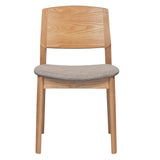 NNEDSZ Emilio 2pc Set Dining Chair Fabric Seat Scandinavian Style Solid Ash Wood Oak