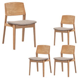 NNEDSZ Emilio 4pc Set Dining Chair Fabric Seat Scandinavian Style Solid Ash Wood Oak