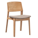 NNEDSZ Emilio 4pc Set Dining Chair Fabric Seat Scandinavian Style Solid Ash Wood Oak