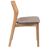 NNEDSZ Emilio 8pc Set Dining Chair Fabric Seat Scandinavian Style Solid Ash Wood Oak
