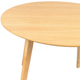 NNEDSZ Oscar 5pc Dining Set 100cm Round Table 4 Chair Fabric Seat Scandinavian Style