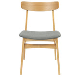 NNEDSZ Oscar 5pc Dining Set 100cm Round Table 4 Chair Fabric Seat Scandinavian Style