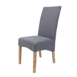 NNEDSZ Jackson Dining Chair Set of 2 Fabric Seat Solid Pine Wood Furniture - Grey