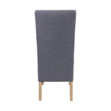 NNEDSZ Jackson Dining Chair Set of 4 Fabric Seat Solid Pine Wood Furniture - Grey