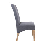 NNEDSZ Jackson Dining Chair Set of 6 Fabric Seat Solid Pine Wood Furniture - Grey