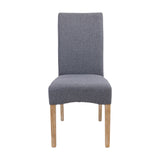NNEDSZ Jackson Dining Chair Set of 8 Fabric Seat Solid Pine Wood Furniture - Grey