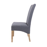 NNEDSZ Jackson Dining Chair Set of 8 Fabric Seat Solid Pine Wood Furniture - Grey