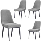 NNEDSZ Eva Dining Chair Set of 4 Fabric Seat with Metal Frame - Grey