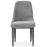 NNEDSZ Eva Dining Chair Set of 4 Fabric Seat with Metal Frame - Grey