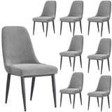 NNEDSZ Eva Dining Chair Set of 8 Fabric Seat with Metal Frame - Grey