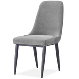 NNEDSZ Eva Dining Chair Set of 8 Fabric Seat with Metal Frame - Grey