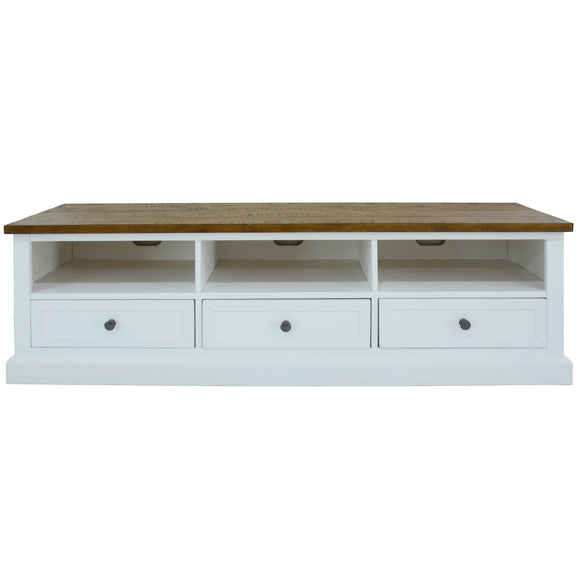 NNEDSZ Norah ETU Entertainment TV Unit 180cm 3 Drawer Solid Acacia Timber Wood