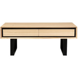 NNEDSZ Aconite Coffee Table 120cm 2 Drawers Solid Messmate Timber Wood - Natural
