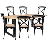 NNEDSZ Aconite 7pc 180cm Dining Table Set 6 Cross Back Chair Solid Messmate Timber Wood