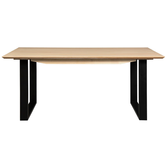 NNEDSZ Aconite Dining Table 180cm Solid Messmate Timber Wood Black Metal Leg - Natural