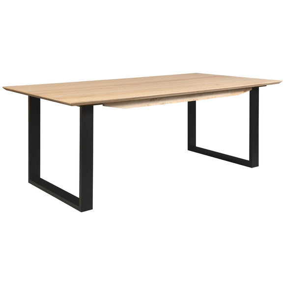 NNEDSZ Aconite Dining Table 210cm Solid Messmate Timber Wood Black Metal Leg - Natural