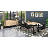 NNEDSZ Aconite Dining Table 210cm Solid Messmate Timber Wood Black Metal Leg - Natural
