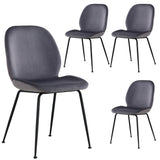 NNEDSZ Remy Dining Chair Set of 4 Fabric Seat with Metal Frame - Charcoal