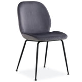 NNEDSZ Remy Dining Chair Set of 6 Fabric Seat with Metal Frame - Charcoal