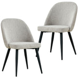 NNEDSZ Erin Dining Chair Set of 2 Fabric Seat with Metal Frame - Quartz