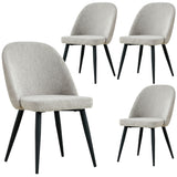NNEDSZ Erin Dining Chair Set of 4 Fabric Seat with Metal Frame - Quartz