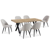 NNEDSZ Erin Dining Chair Set of 4 Fabric Seat with Metal Frame - Quartz