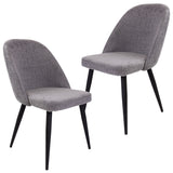 NNEDSZ Erin Dining Chair Set of 2 Fabric Seat with Metal Frame - Fog