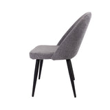 NNEDSZ Erin Dining Chair Set of 2 Fabric Seat with Metal Frame - Fog