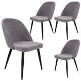 NNEDSZ Erin Dining Chair Set of 4 Fabric Seat with Metal Frame - Fog