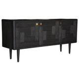 NNEDSZ Claire Sideboard Buffet Table 160cm 3 Door Solid Oak Timber Wood - Black