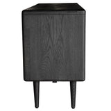 NNEDSZ Claire Sideboard Buffet Table 160cm 3 Door Solid Oak Timber Wood - Black