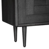 NNEDSZ Claire Sideboard Buffet Table 160cm 3 Door Solid Oak Timber Wood - Black