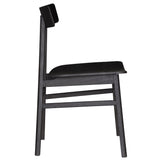 NNEDSZ Claire Dining Chair Set of 2 Solid Oak Wood Timber Seat Furniture - Black