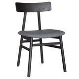 NNEDSZ Claire Dining Chair Set of 2 Solid Oak Wood Fabric Seat Furniture - Black