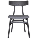 NNEDSZ Claire Dining Chair Set of 8 Solid Oak Wood Fabric Seat Furniture - Black