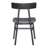 NNEDSZ Claire Dining Chair Set of 8 Solid Oak Wood Fabric Seat Furniture - Black