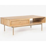 NNEDSZ Martina Coffee Table 115cm Solid Mango Timber Wood Rattan Furniture