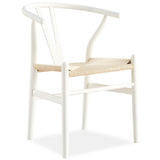 NNEDSZ Anemone  Set of 2 Wishbone Dining Chair Beech Timber Replica Hans Wenger - White