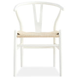 NNEDSZ Anemone  Set of 4 Wishbone Dining Chair Beech Timber Replica Hans Wenger - White