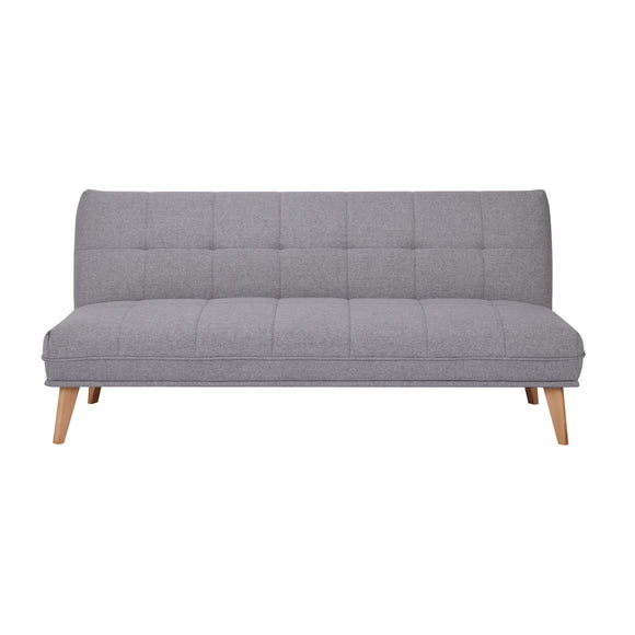 NNEDSZ Jovie 3 Seater Sofa Queen Bed Fabric Uplholstered Lounge Couch - Light Grey