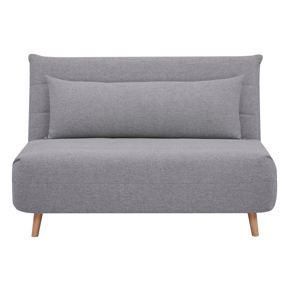 NNEDSZ Audrey 2 Seater Sofa Futon Bed Love Seat Fabric Lounge Couch - Grey