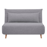 NNEDSZ Audrey 2 Seater Sofa Futon Bed Love Seat Fabric Lounge Couch - Grey