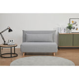 NNEDSZ Audrey 2 Seater Sofa Futon Bed Love Seat Fabric Lounge Couch - Grey