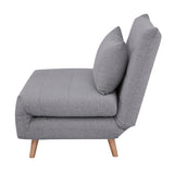 NNEDSZ Audrey 2 Seater Sofa Futon Bed Love Seat Fabric Lounge Couch - Grey