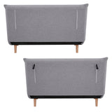 NNEDSZ Audrey 2 Seater Sofa Futon Bed Love Seat Fabric Lounge Couch - Grey