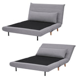 NNEDSZ Audrey 2 Seater Sofa Futon Bed Love Seat Fabric Lounge Couch - Grey