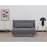 NNEDSZ Audrey 2 Seater Sofa Futon Bed Love Seat Fabric Lounge Couch - Graphite